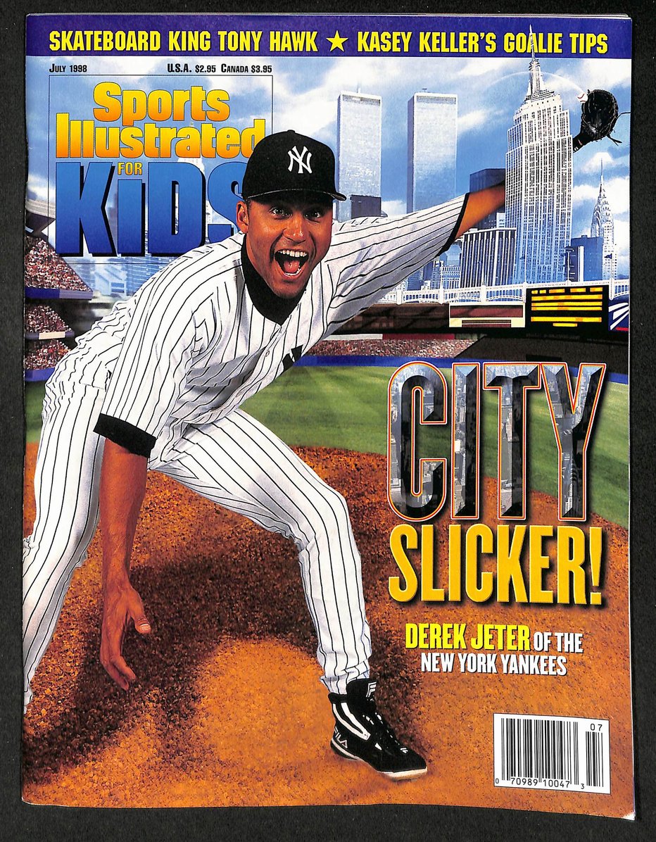 1998 Sports Illustrated for Kids Derek Jeter Newsstand w/ Cards Lofton 211522