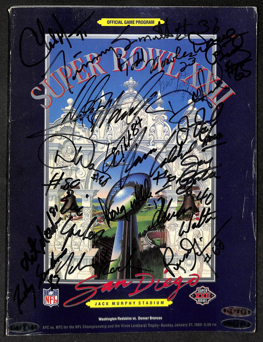 Super Bowl XXII Program Signed/Auto by 18 Washington Redskins Monk HOF 209719