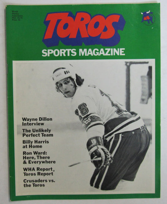 Toros Sports Magazine March 18, 1974 Toronto Toros vs Cleveland Crusaders 210974