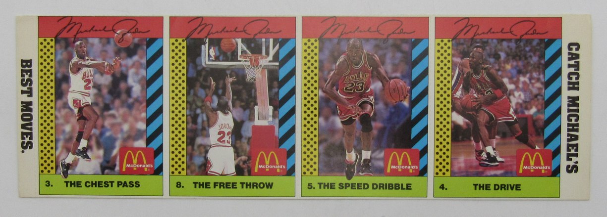 1990 McDonald's Michael Jordan Best Moves4 Card Uncut Panel 210978