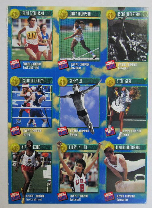Sports Illustrated for Kids 9 Card Uncut Sheet De La Hoya/Robertson/Graf 210981