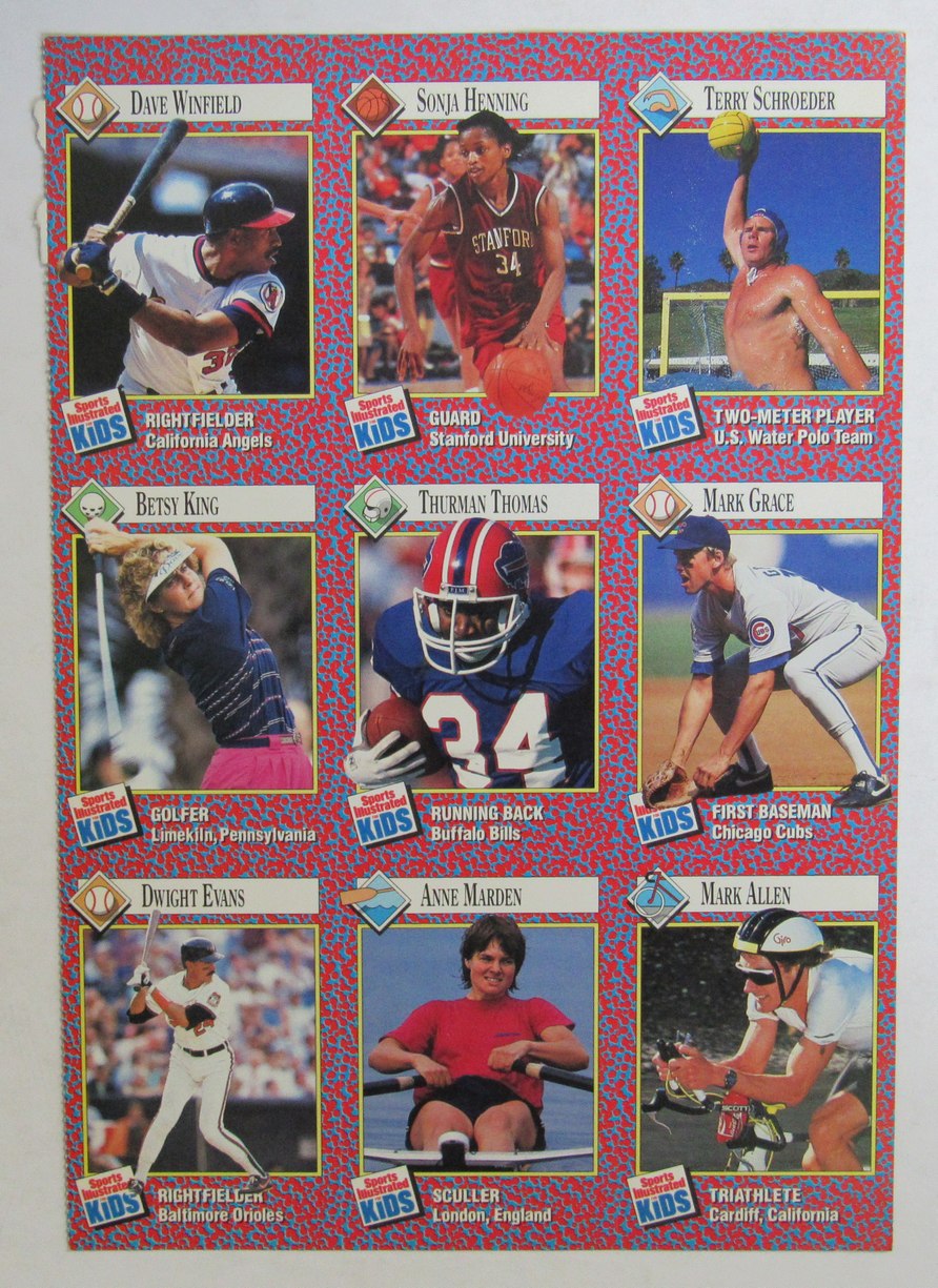 1991 Sports Illustrated for Kids 9 card Uncut Sheet Thurman Thomas  210987