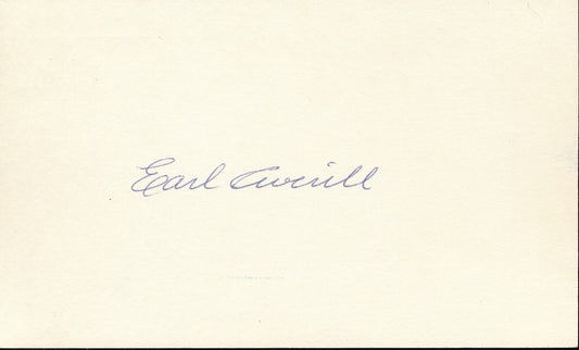 Earl Averill HOF Cleveland Indians Signed/Autographed 3x5 Index Card 210335