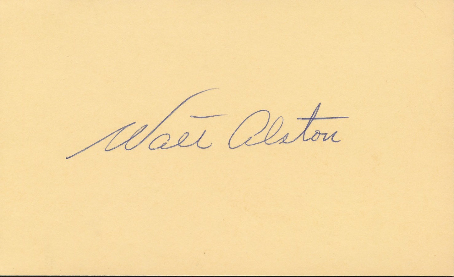 Walter Alston HOF Los Angeles Dodgers Signed/Autographed 3x5 Index Card 210344