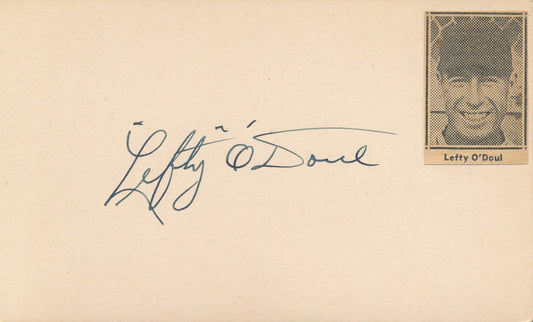 Lefty O'Doul Brooklyn Dodgers Signed/Autographed 3x5 Index Card 210345