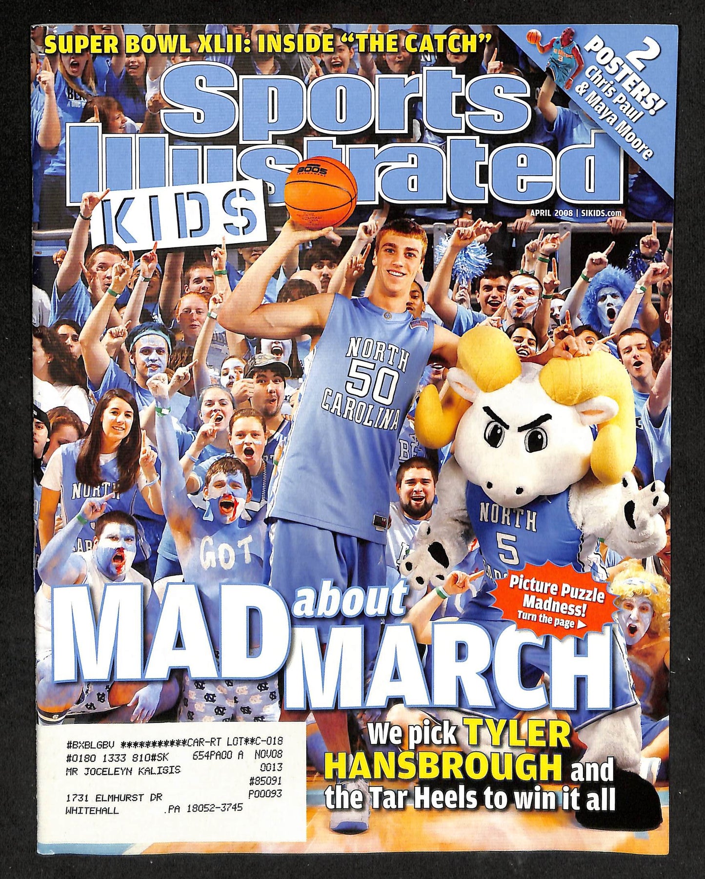 2008 Sports Illustrated for Kids Tyler Hansbrough w/ Cards Derrick Rose 211540
