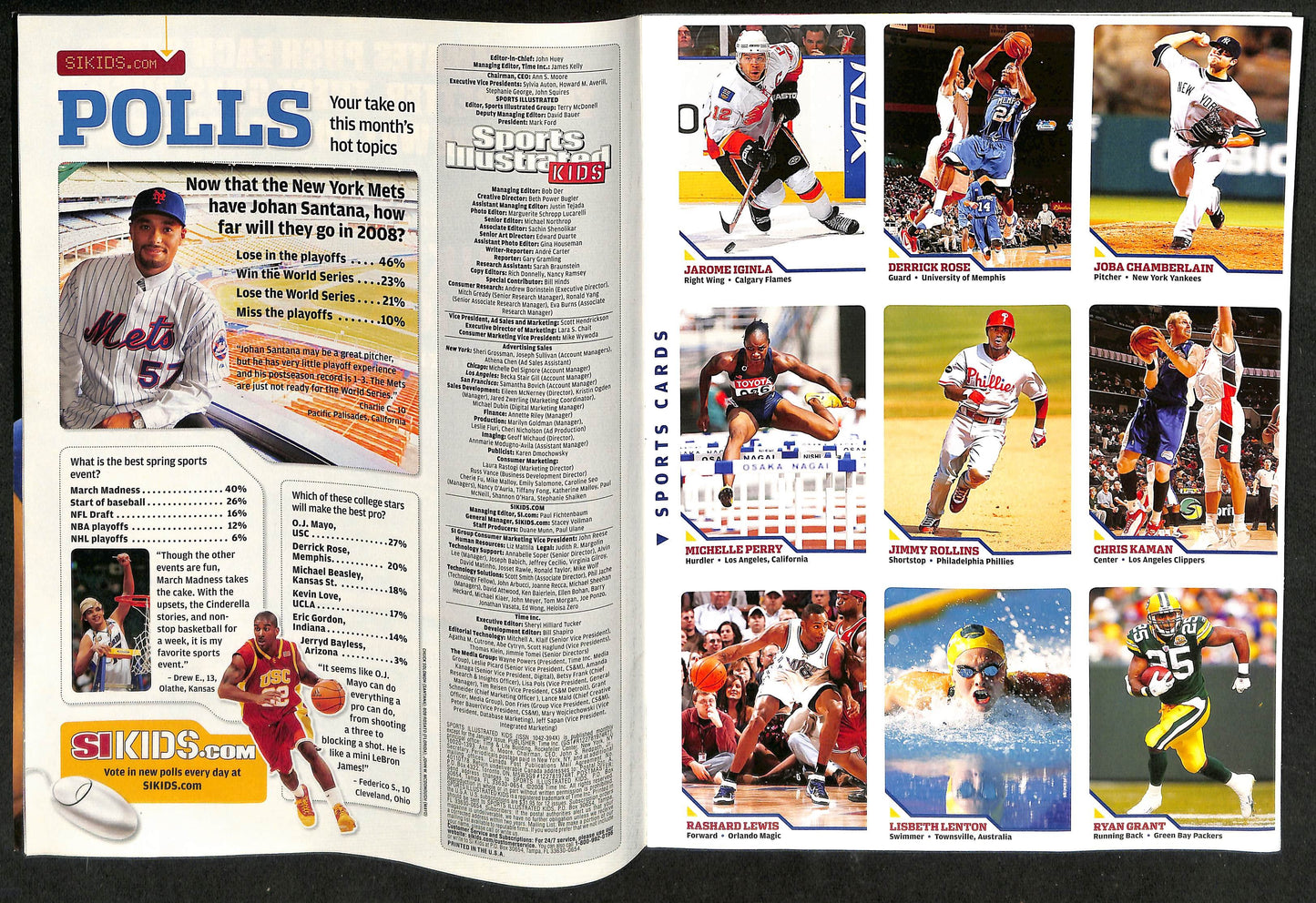 2008 Sports Illustrated for Kids Tyler Hansbrough w/ Cards Derrick Rose 211540