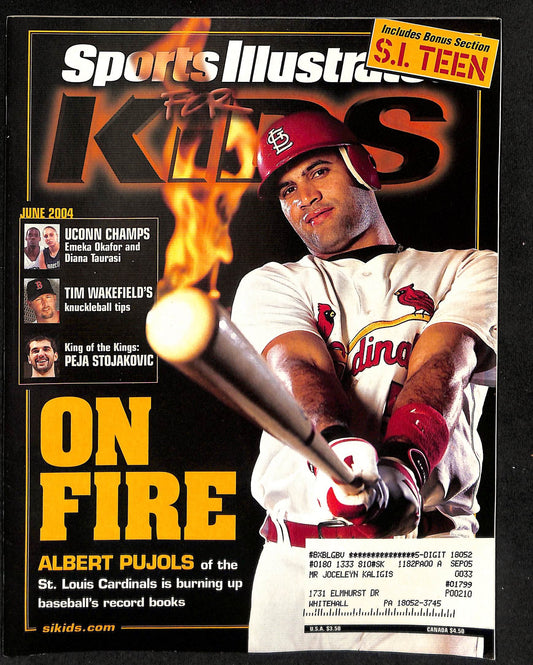 2004 Sports Illustrated for Kids Albert Pujols w/ Cards Garnett Sue Bird 211544