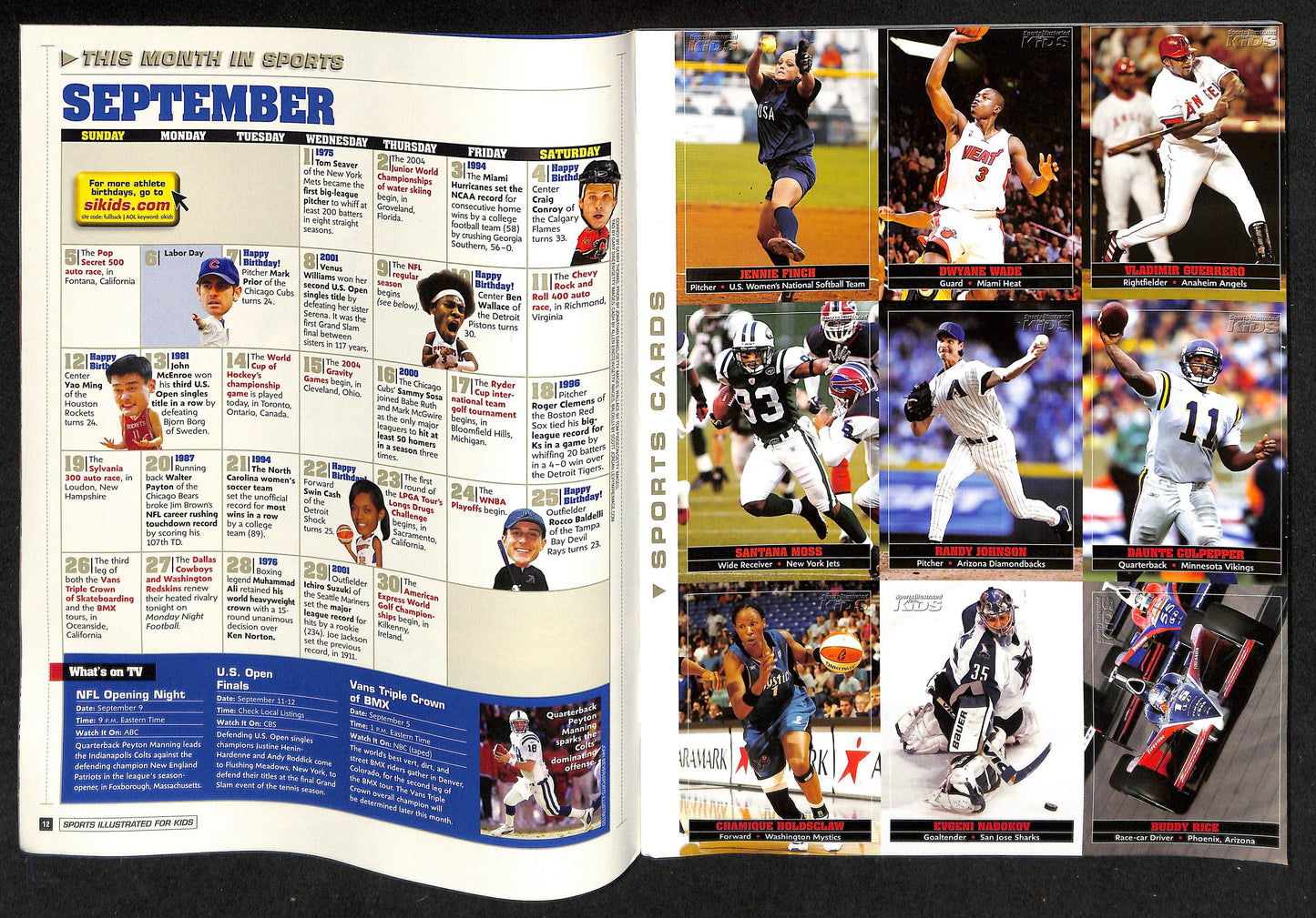 2004 Sports Illustrated for Kids Tom Brady w/ Cards Jennie Finch Wade 211547