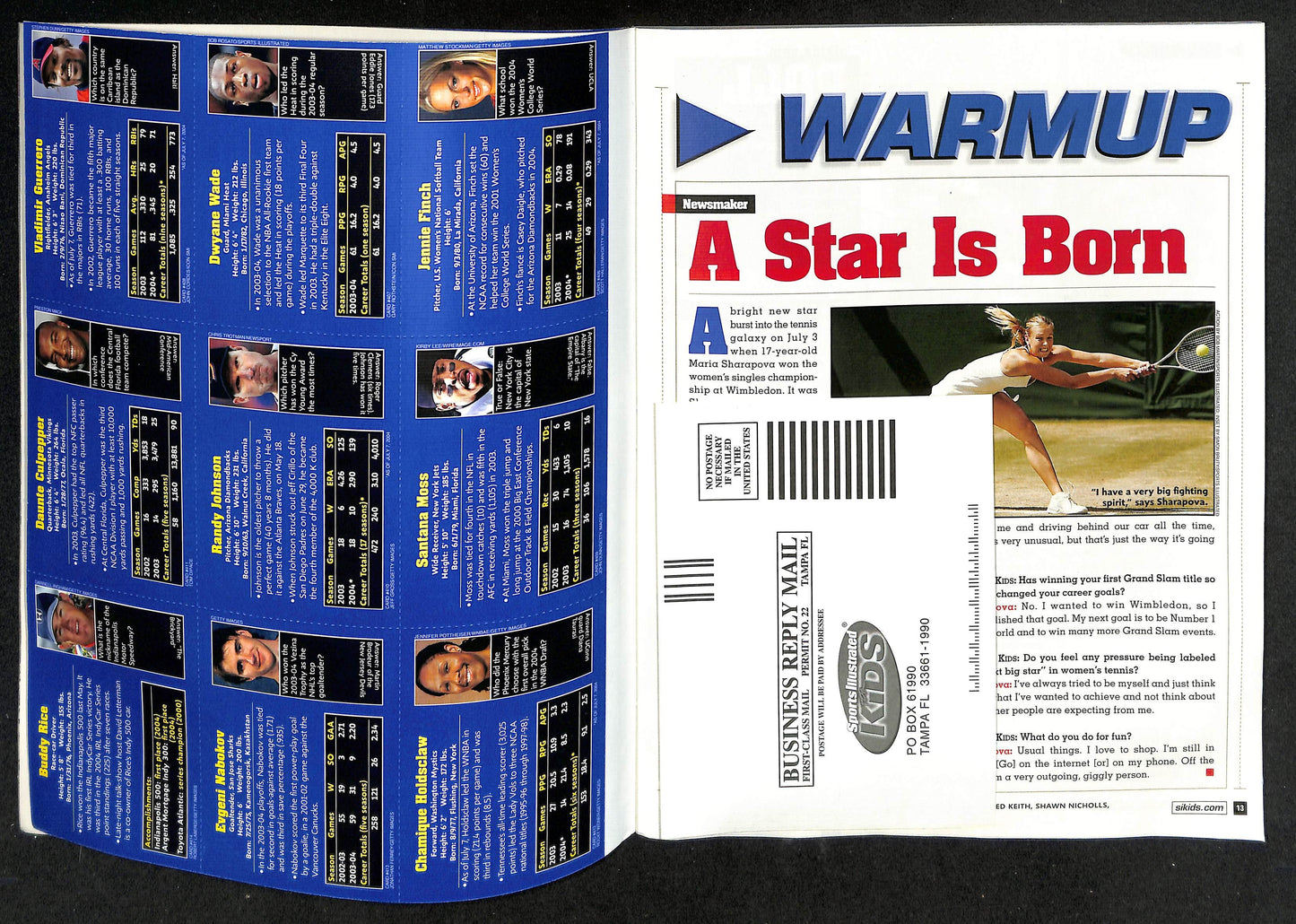 2004 Sports Illustrated for Kids Tom Brady w/ Cards Jennie Finch Wade 211547