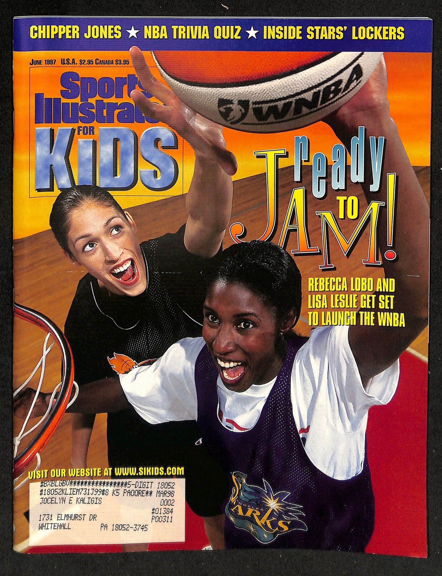 1997 Sports Illustrated for Kids Rebecca Lobo/Lisa Leslie w/ Cards Jeter 211548