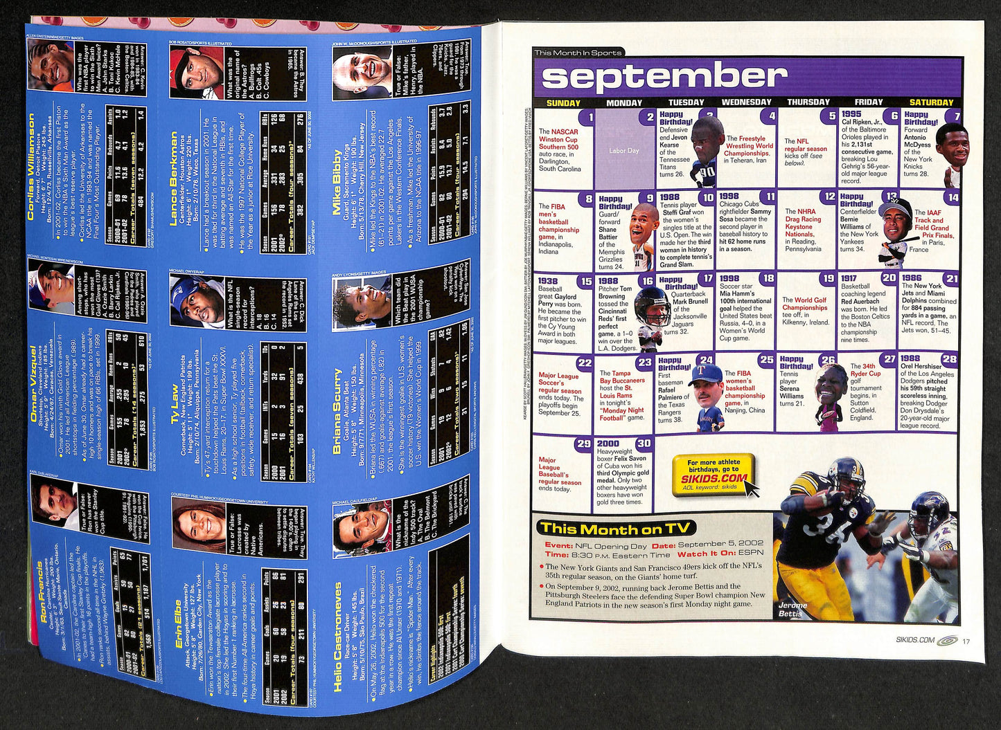 2002 Sports Illustrated for Kids Kordell Stewart w/ Cards Bibby Berkman 211550
