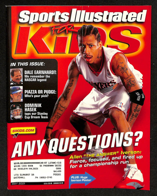 2001 Sports Illustrated for Kids Allen Iverson w/ Cards Capriati Sakic 211551