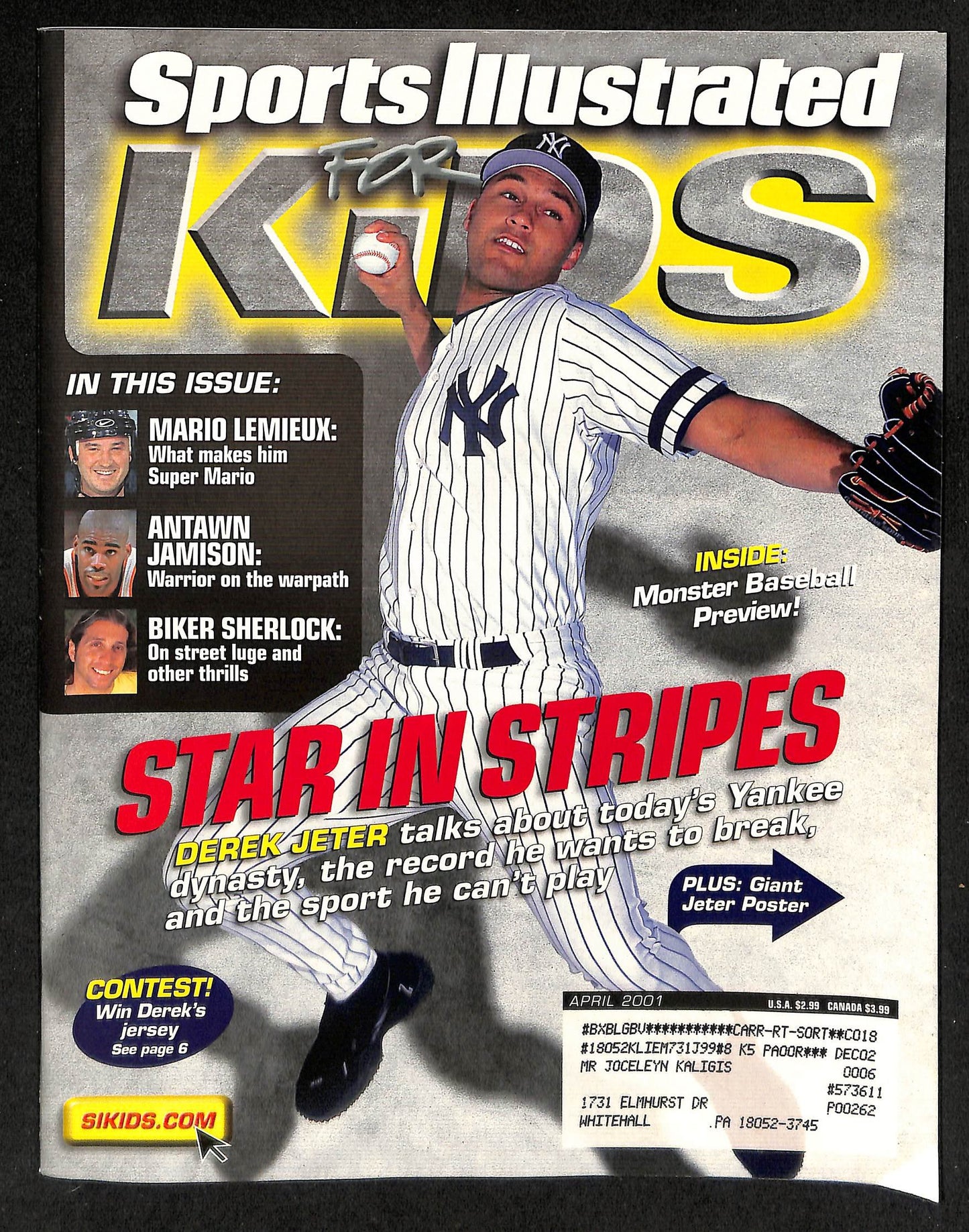 2001 Sports Illustrated for Kids Derek Jeter w/ Cards Britney Spears RC 211553