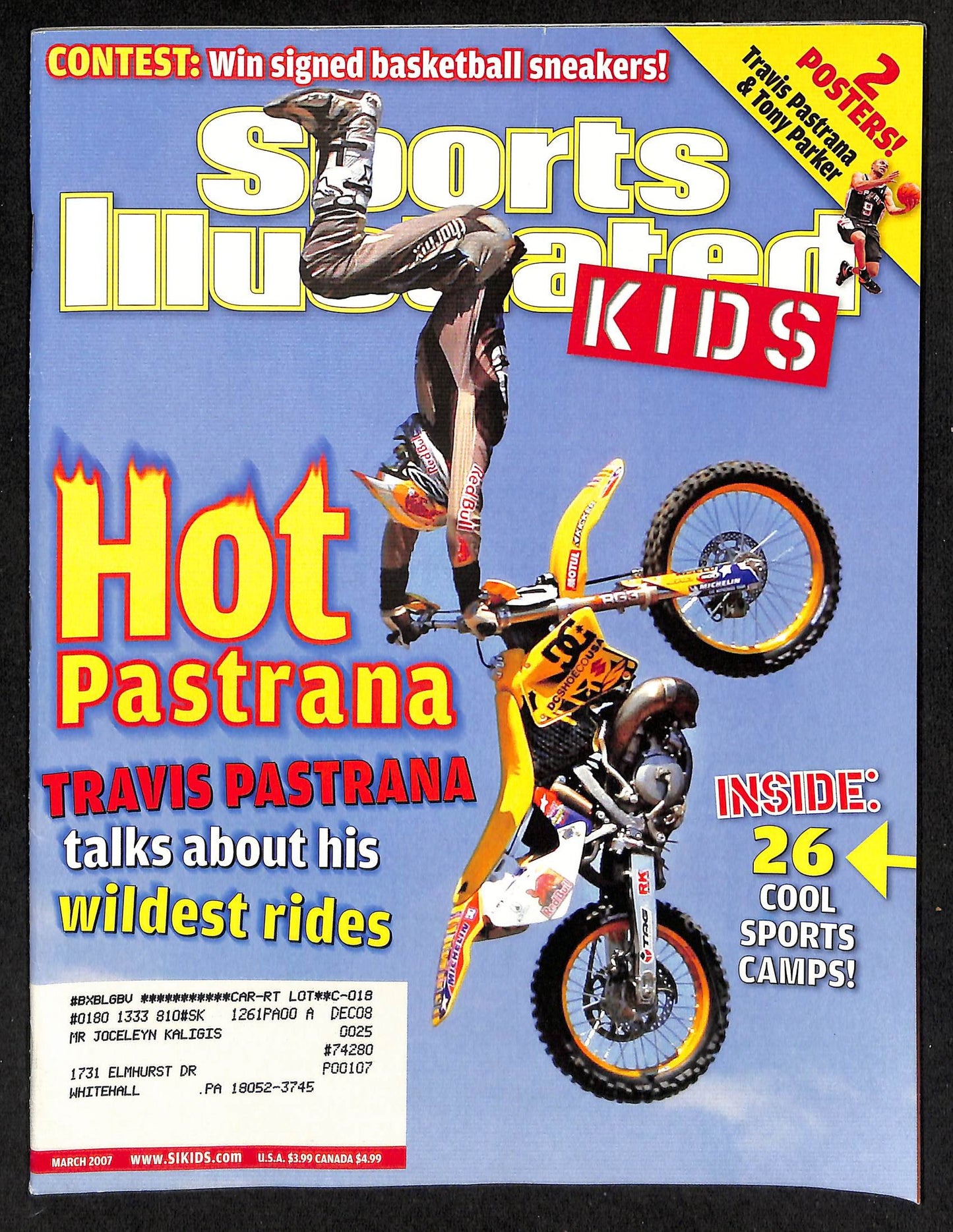 2007 Sports Illustrated for Kids Travis Pastrana w/ Cards Duncan Rivers 211555