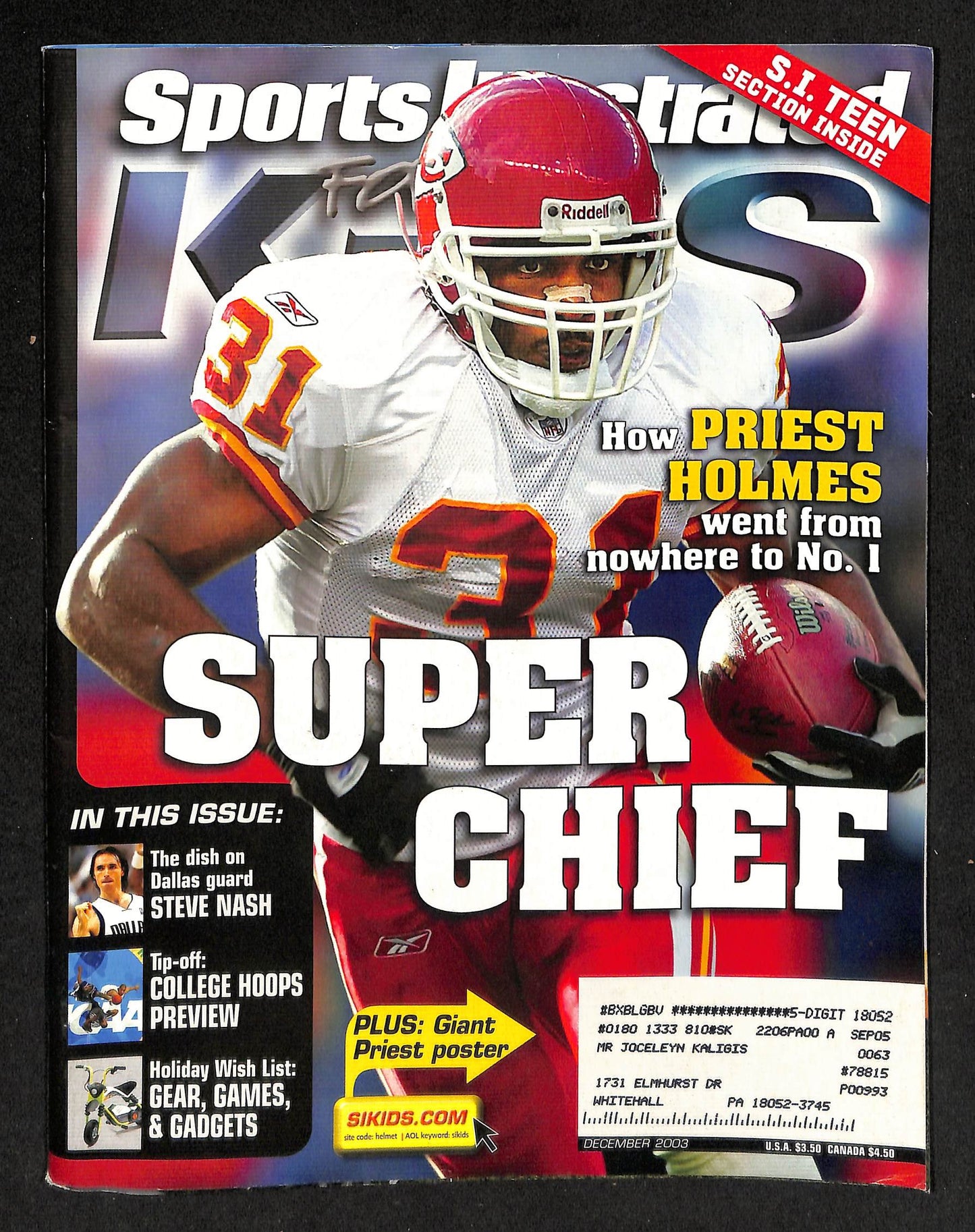 2006 Sports Illustrated for Kids Priest Holmes w/ Cards Pastrana Iverson 211557