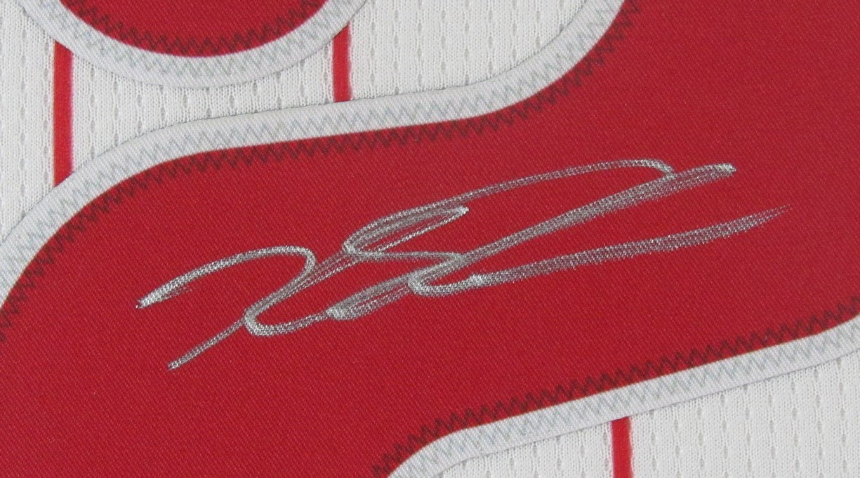 Kyle Schwarber Signed Pinstripe Baseball Jersey Phillies Framed PSA/DNA 210014