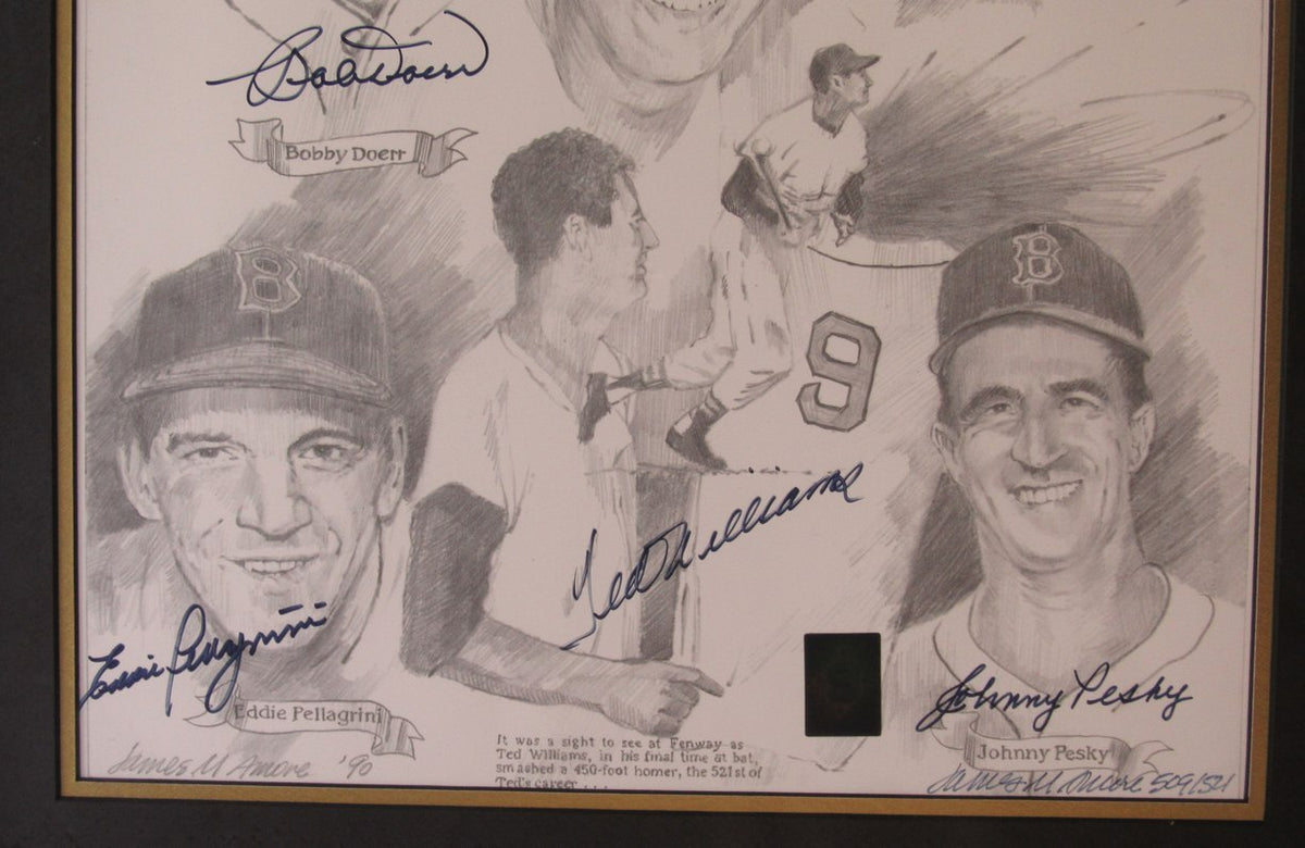 Ted Williams and Friends Boston Red Sox Signed 16x20 Framed Print PSA/DNA IXL24