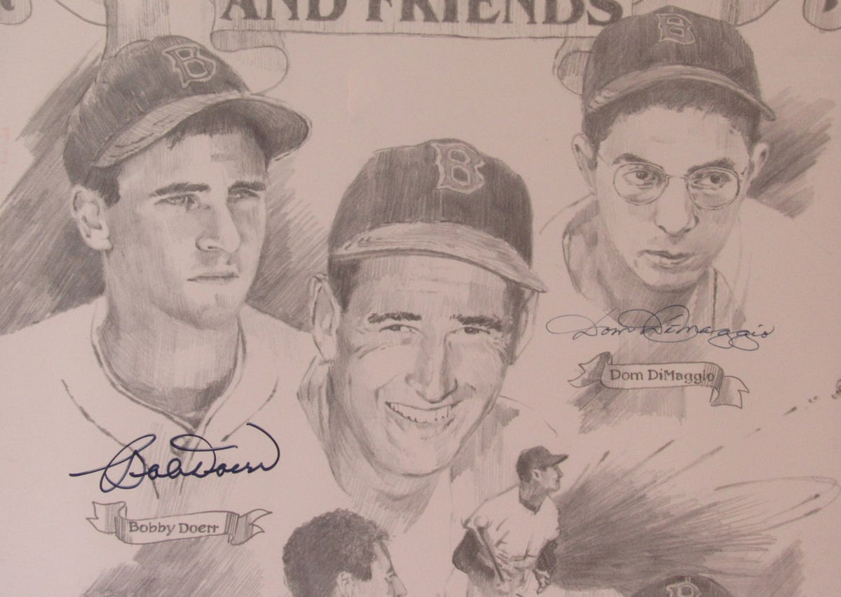 Ted Williams and Friends Boston Red Sox Signed 16x20 Framed Print PSA/DNA IXL24