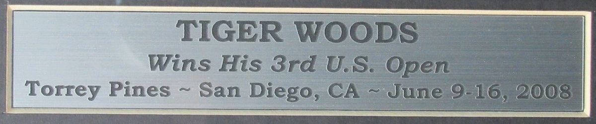 2008 Tiger Woods Unused Ticket Set 34x23 Framed + 8x10 Photo Signed UD COA IXL09