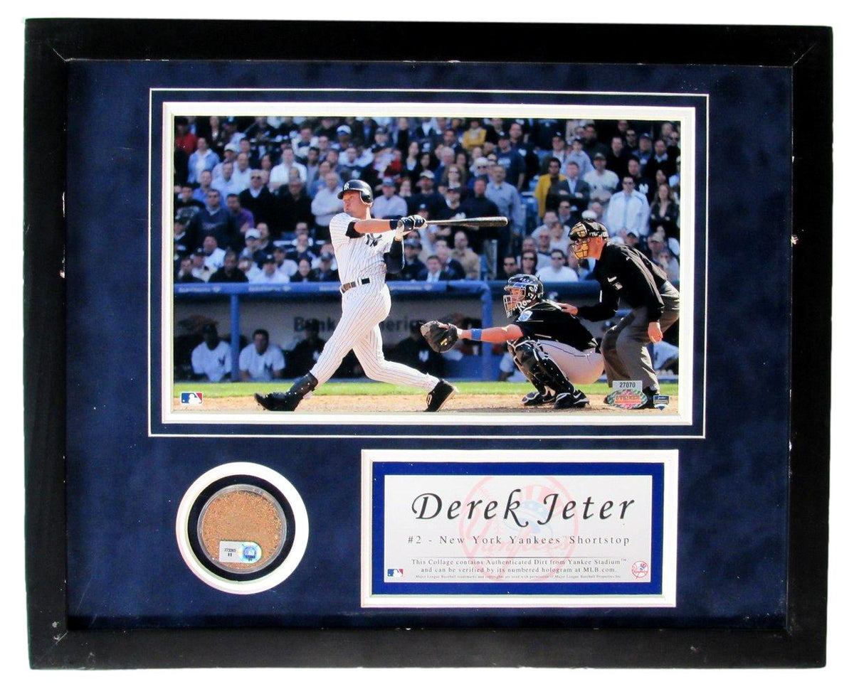 Derek Jeter Yankees Framed Collage with Game Used Dirt Yankee Stadium  IXL21