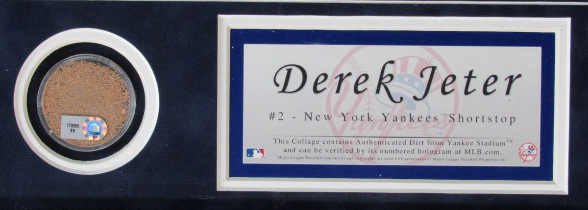 Derek Jeter Yankees Framed Collage with Game Used Dirt Yankee Stadium  IXL21