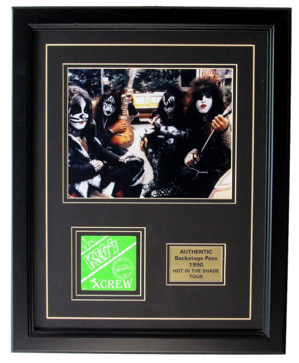 Kiss Hot in the Shade Authentic 1990 Backstage Pass Collage Framed  COA IXL23