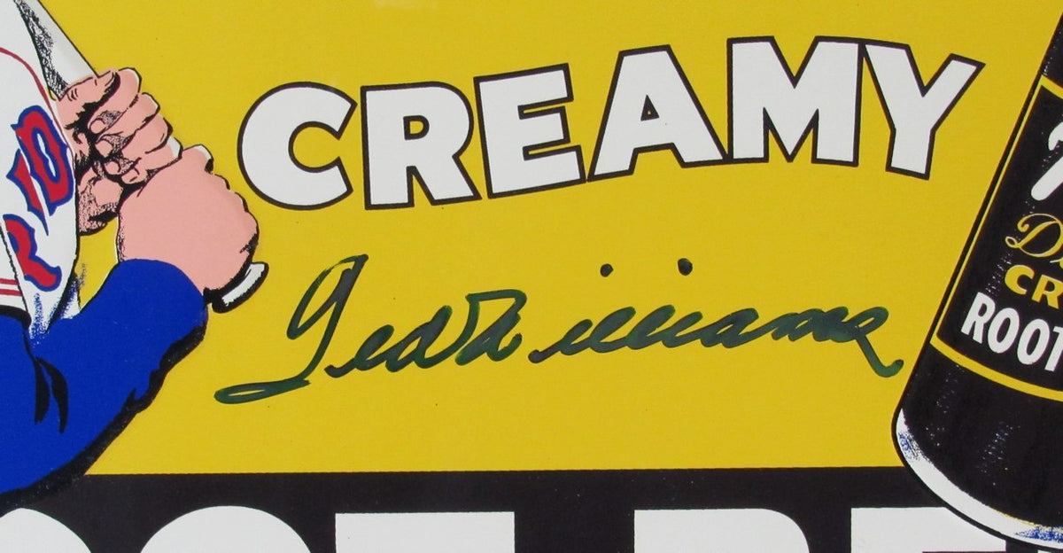 Ted Williams Boston Red Sox Signed/Auto Ted's Creamy Root Beer Framed Sign IXL25