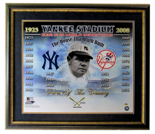 2008  Limited Edition Yankee Stadium House That Ruth Built Framed Poster IXL10