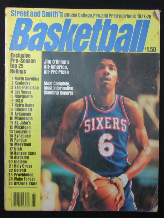 1977-78 Street and Smiths College Pro Basketball Yearbook Dr. J Cover 199996