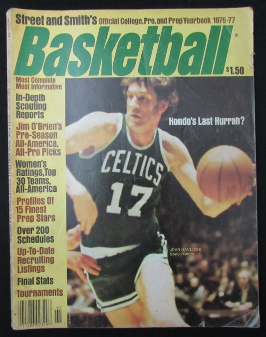 1976-77 Street and Smiths College Pro Basketball Yearbook Havlicek Cover 199997