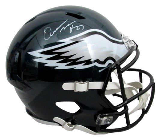 Quinyon Mitchell Signed Speed Replica Full Size Green Helmet Eagles JSA 210356