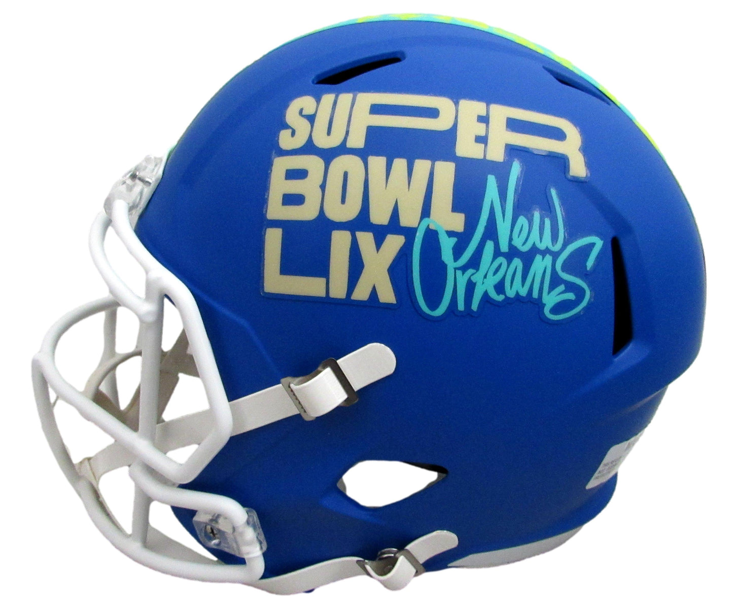 Quinyon Mitchell Signed Speed Replica Full Size Blue SB LIX Helmet Eagles JSA