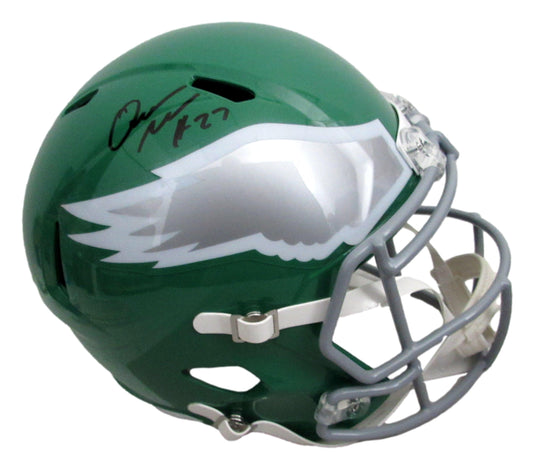 Quinyon Mitchell Signed Speed Replica Full Size Kelly Helmet Eagles JSA 210351