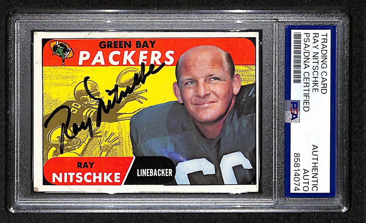 Ray Nitschke HOF Signed/Auto 1968 TOPPS Football Card #157 PSA/DNA 209392