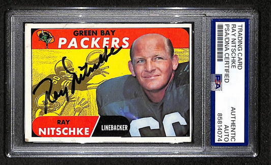 Ray Nitschke HOF Signed/Auto 1968 TOPPS Football Card #157 PSA/DNA 209392