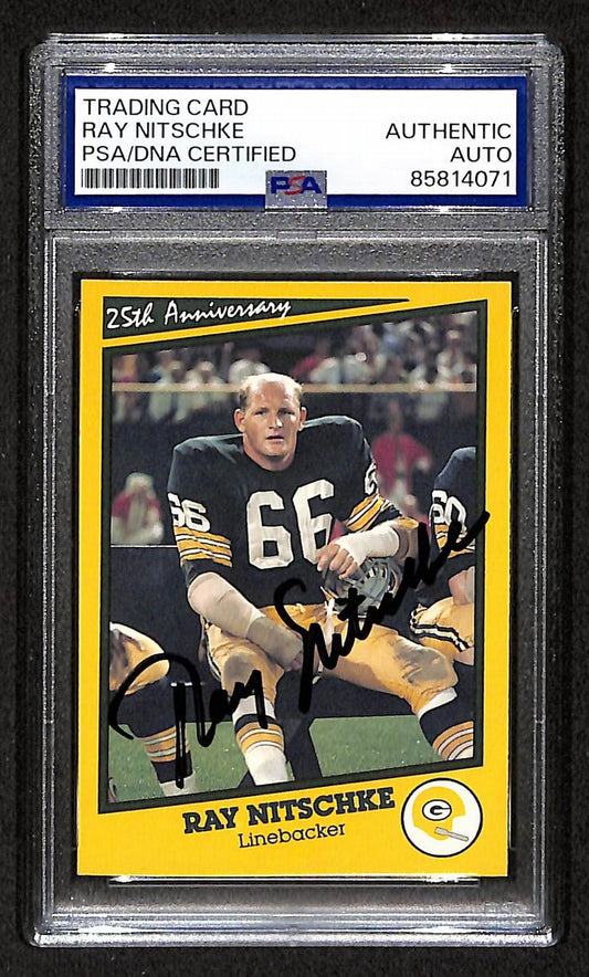 Ray Nitschke HOF Signed/Auto 25th Anniversary Card #7 PSA/DNA 209393