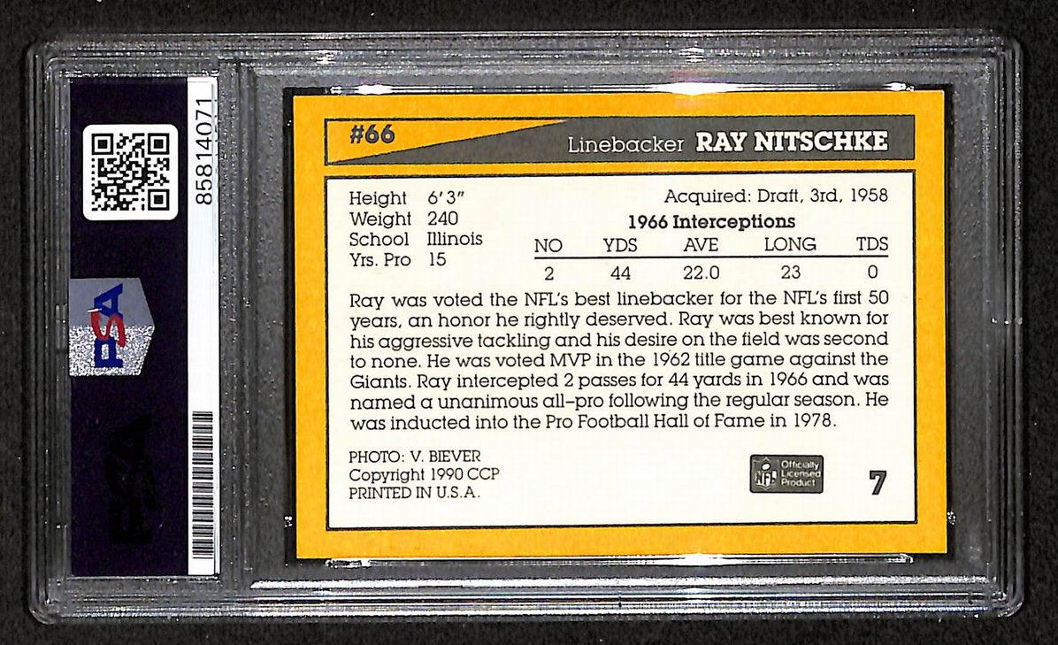 Ray Nitschke HOF Signed/Auto 25th Anniversary Card #7 PSA/DNA 209393