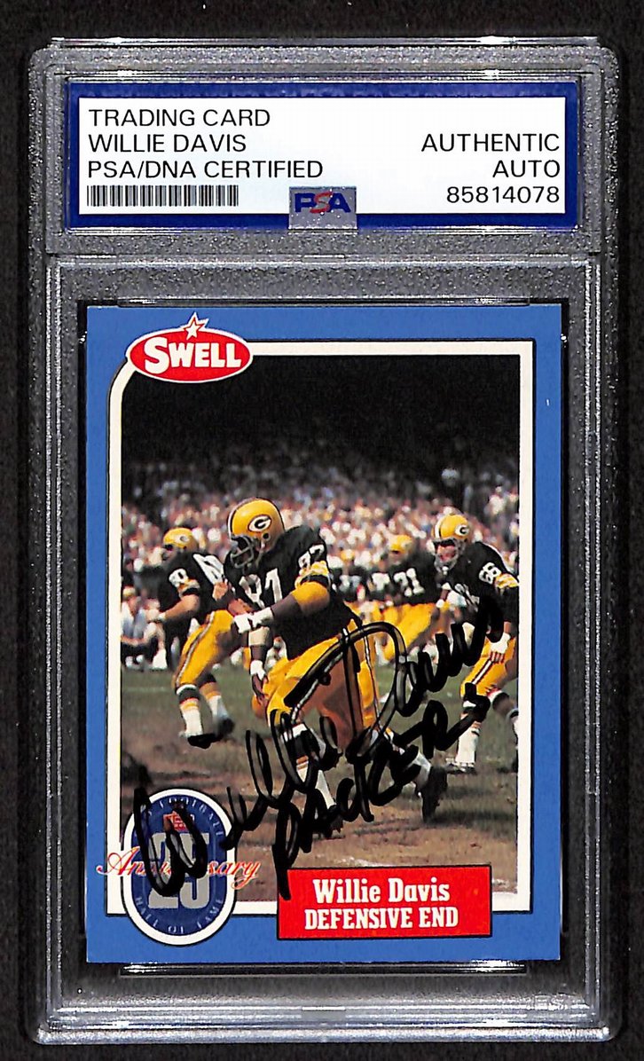 Willie Davis Signed/Autographed 1988 Swell Greats Card #28 PSA/DNA 209400