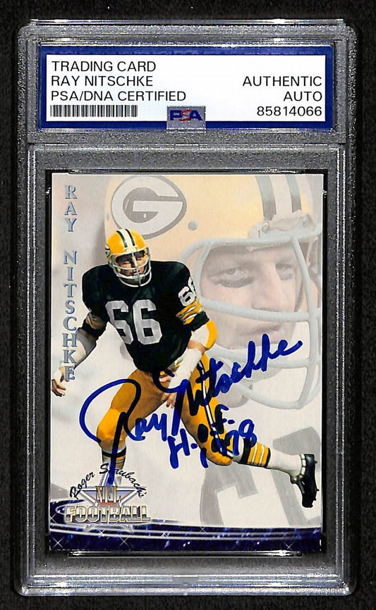 Ray Nitschke HOF Signed/Auto 1994 Ted Williams Roger Staubach Card #22 PSA/DNA