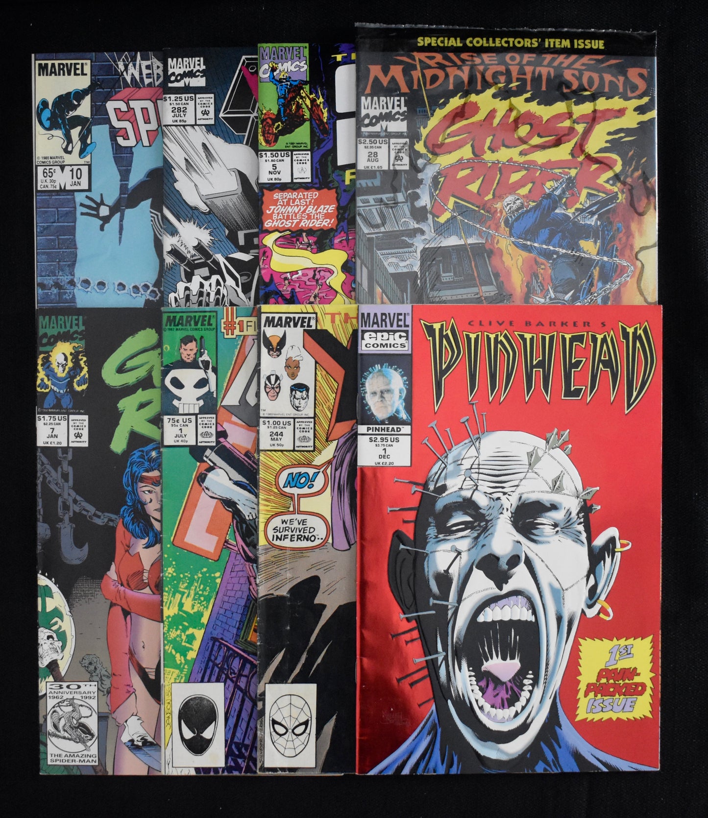 Lot of (18) Marvel Comics Web of Spiderman, Ghostrider, The Punisher IXL39