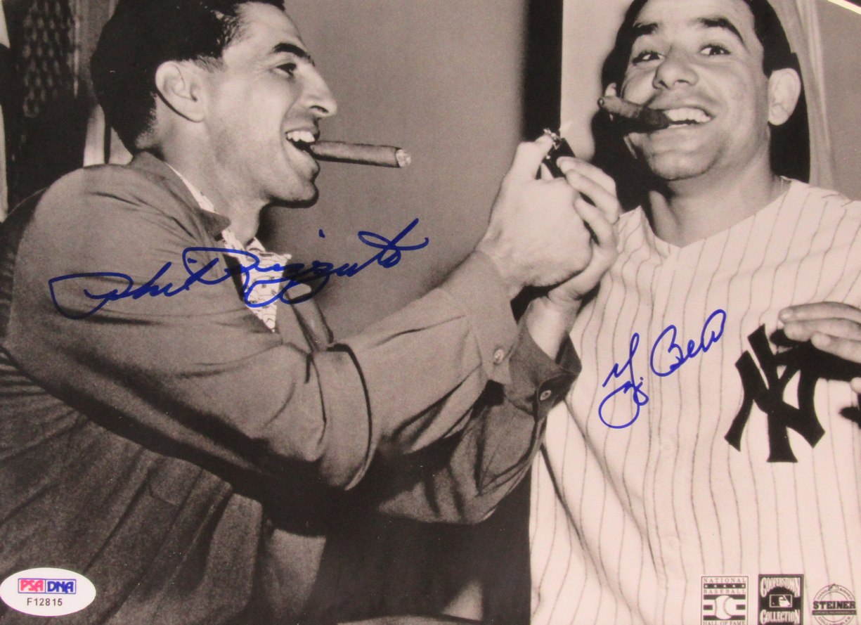 Phil Rizzuto/Yogi Berra Dual-Signed 8x10 Photo w/ Cigar Framed PSA/DNA 209965