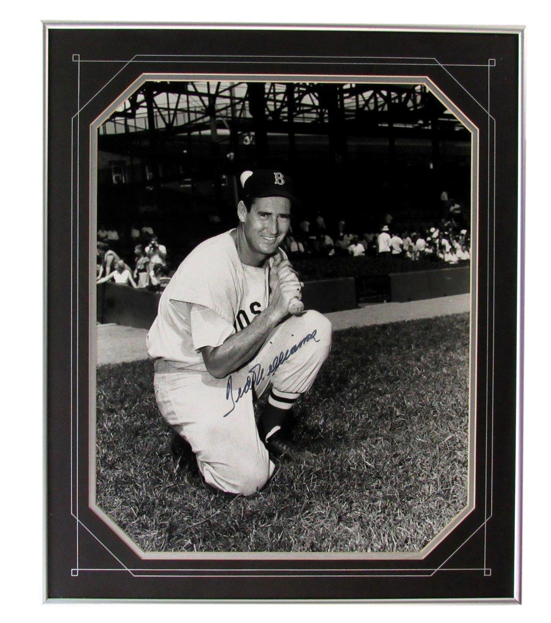 Ted Williams HOF Signed/Auto 16x20 B/W Photo Red Sox Framed PSA/DNA GSM 209964