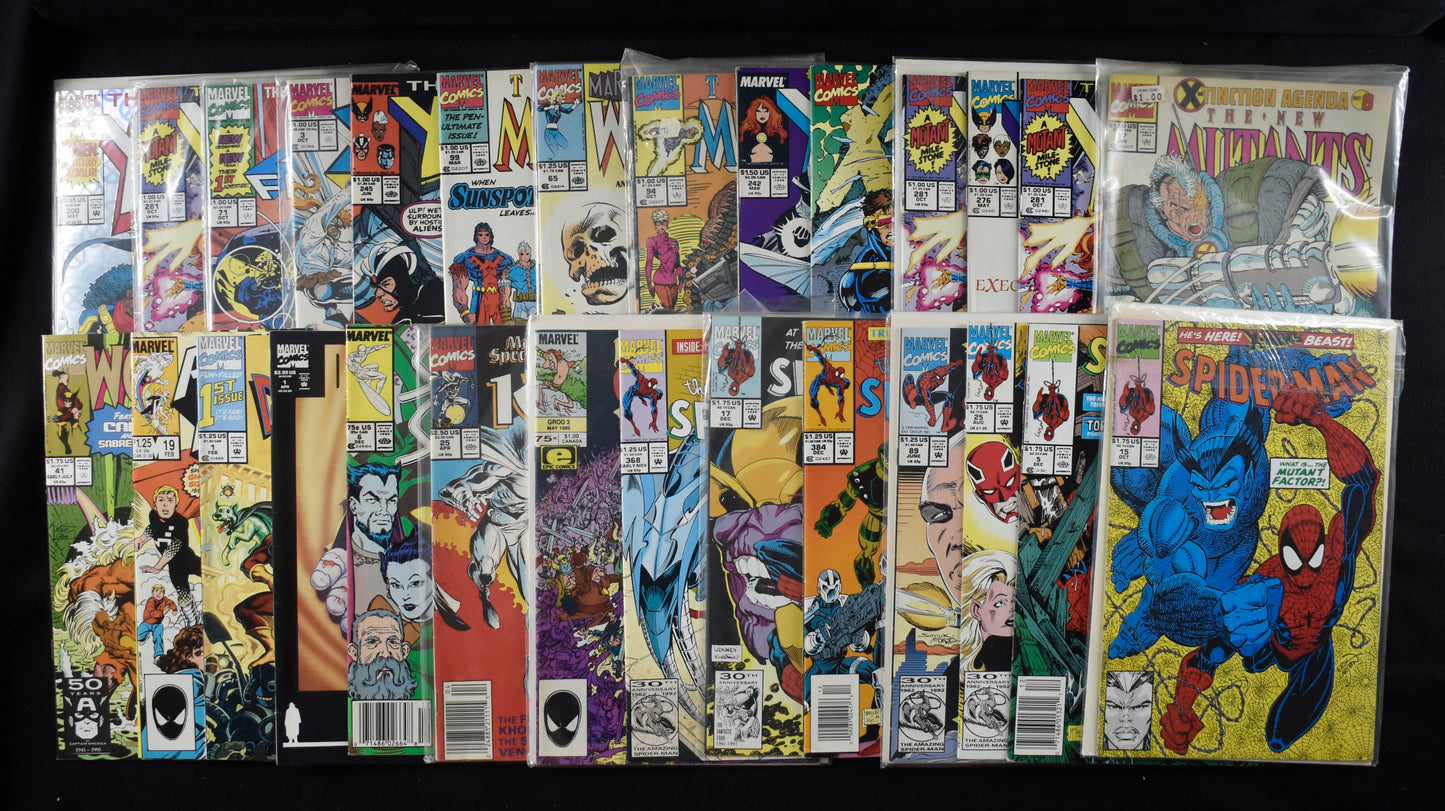 Lot of (100) Marvel Comics X-Men, Spiderman, Wolverine, New Mutants  IXL41
