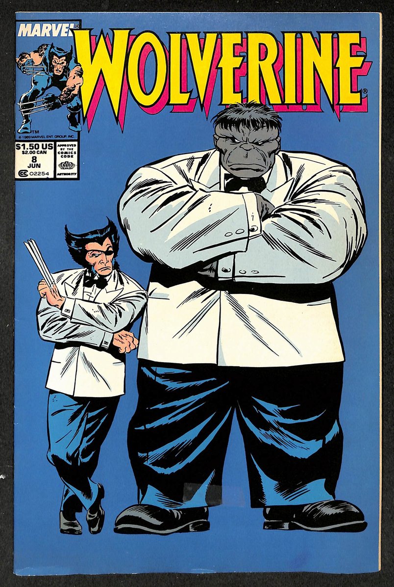 Wolverine #8 June 1989 Marvel Comic Blue Cover Hulk IXL30