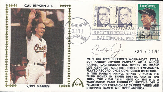Cal Ripken Jr. HOF Signed/Auto 1995 FDC Envelope Orioles PSA/DNA 210358