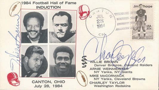 Willie Brown/Charley Taylor HOFers Signed/Auto 1984 FDC Envelope PSA/DNA 210360