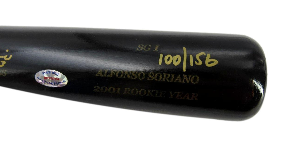Alfonso Soriano NY Yankees Signed/Auto 2001 Rookie Year Game Model Sam Bat IXL52