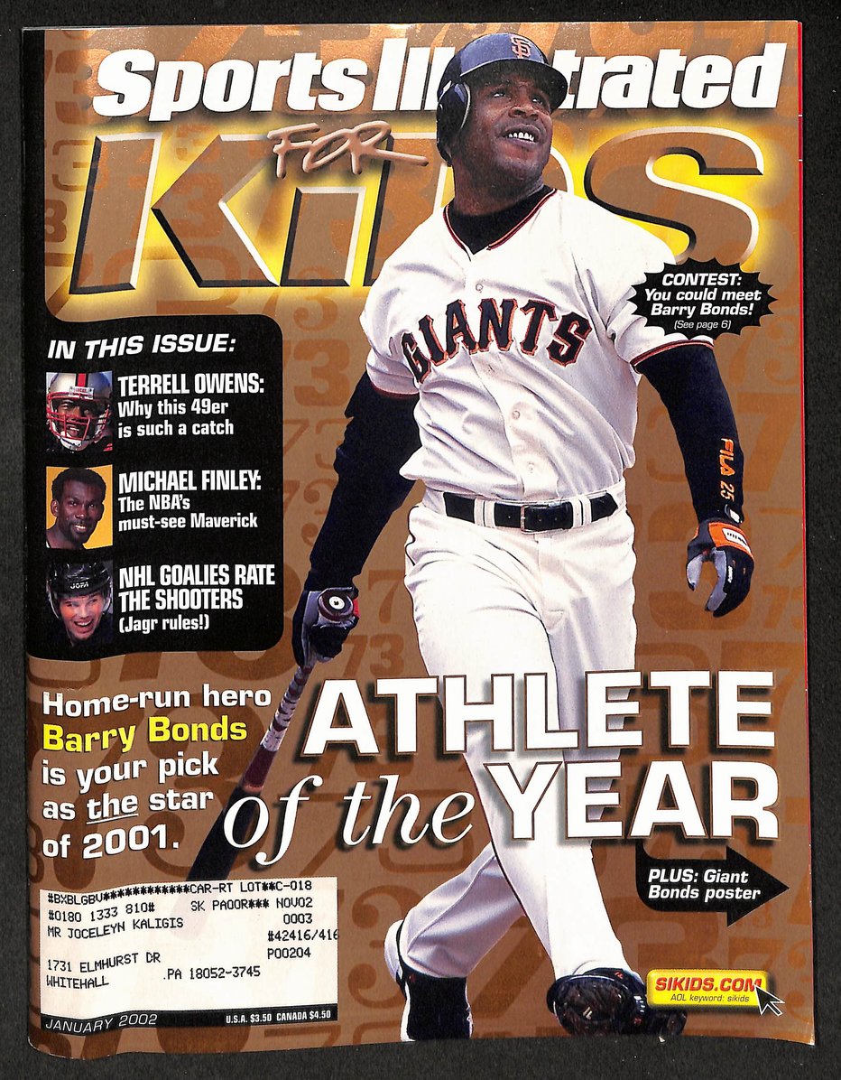 2002 Sports Illustrated for Kids Barry Bonds w/ Cards Sosa Earnhardt 211564