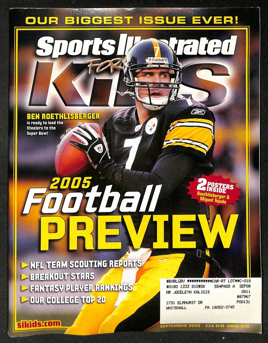 2005 Sports Illustrated for Kids Roethlisberger w/ Cards Bosh Nadal RC 211569